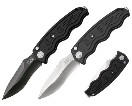 Купите автоматический складной нож SOG TAC Auto Tactical Drop Point Satin и TiNi Black (ST05 - ST06) в Перми в нашем интернет-магазине