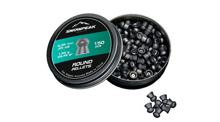 купите Свинцовые пульки для пневматики SnowPeak Round калибр 6.35 мм в Перми
