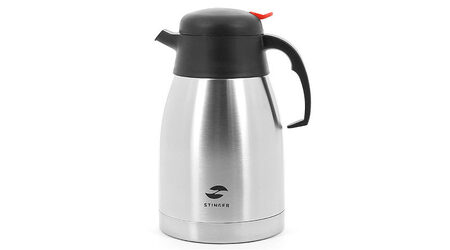 купите Термо-кофейник серебристый c чёрными вставками 1,5 л Stinger HY-CP301-1 в Перми